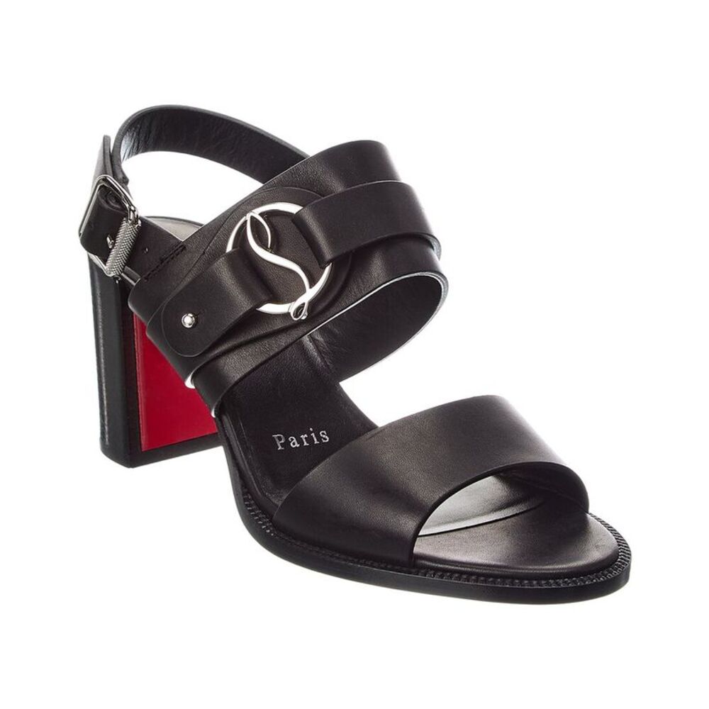 Christian Louboutin Her In Roma 70 Leather Sandal, Black